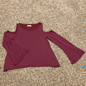 Hollister wine color cold shoulder. Size large